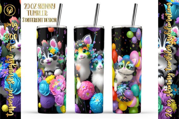 20 Oz Skinny Tumbler 3D Anime Cute Cats: Elevating Sublimation with AI-Generated Art