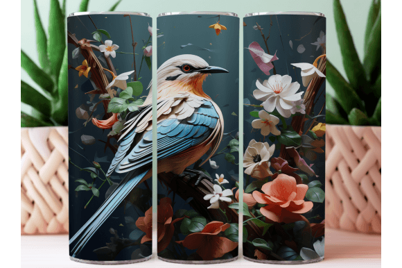 3D Floral Birds Tumbler Sublimation Guide