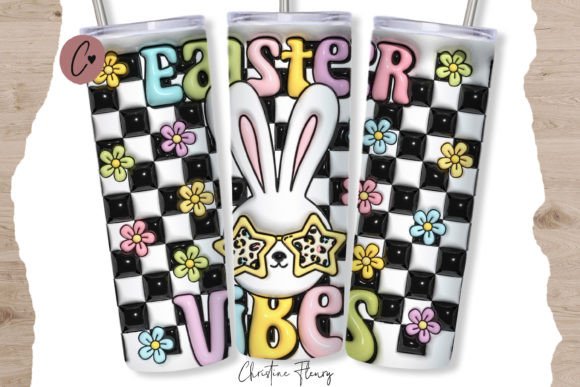 3D Inflated Easter Bunny Tumbler Design