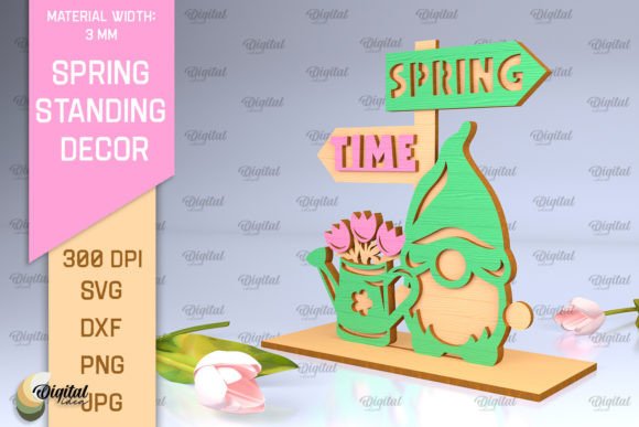 3D Spring Standing Decor Laser Cut Guide