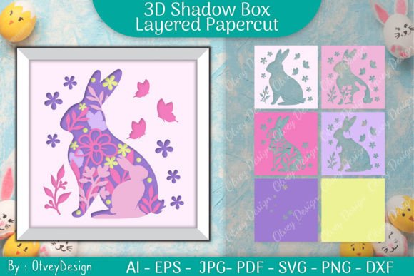 Crafting Depth: The Spring Bunny 3D Shadow Box