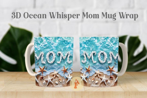 Crafting Sentimental Gifts with the 3D Ocean Whisper Mom Mug Wrap PNG