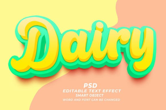 Dairy PSD 3D Editable Text Effect Guide