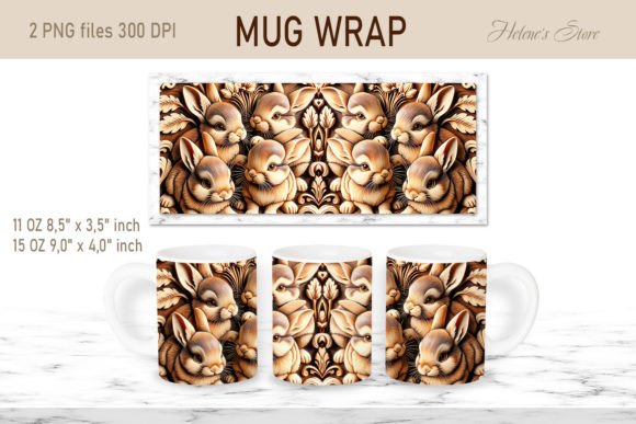 Easter Wood Bunny Mug Wrap Sublimation: A Digital Design Guide