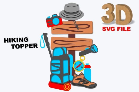 HIKING Topper 3D SVG: Craft Adventure