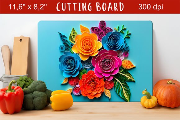 Integrating 3D Roses Cutting Board PNG Designs into Your Sublimation Workflow