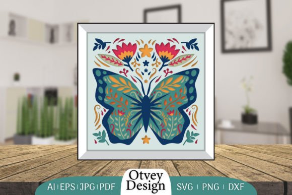Integrating Butterfly Folk Art 3D Shadow Box - Folk into Your Creative Workflow