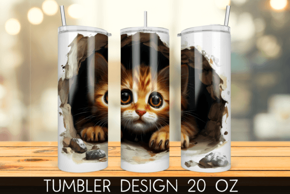 Mastering the 3D Kitten Hole in a Wall Tumbler Wrap for Professional Sublimation Workflows