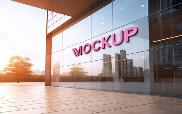 Mastering the Builbing Glass Wall 3d Pink Logo Mockup for Professional Brand Presentations