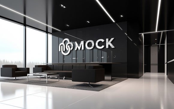 Realistic 3d Logo Mockup on Marble Wall: Elevate Your Brand Presentation