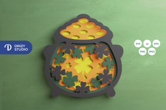 St Patrick Pot of Gold 3D Paper Cut: A Layered Craft Guide