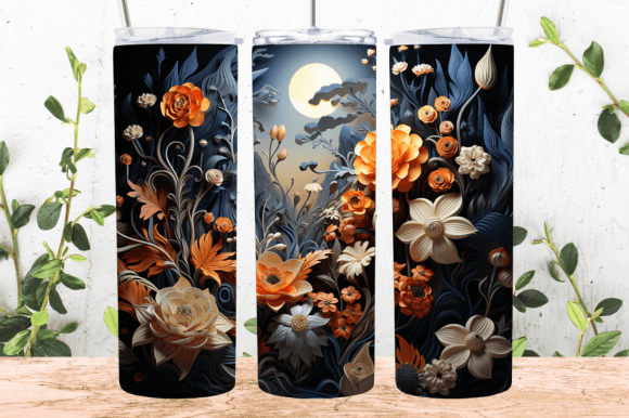 Strategic Branding with 3D Halloween Flowers Tumbler Sublimation
