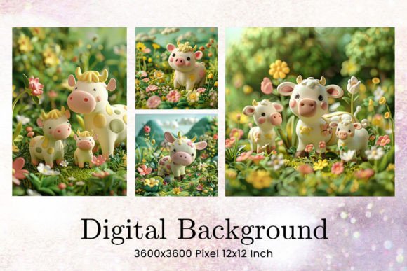 Unleashing Creativity with the 3D Flower Cute Cow Background Wallpaper