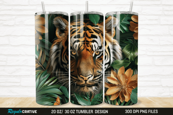 Unleashing Wild Elegance: The Rise of the 3D Floral Tiger in Sublimation Design